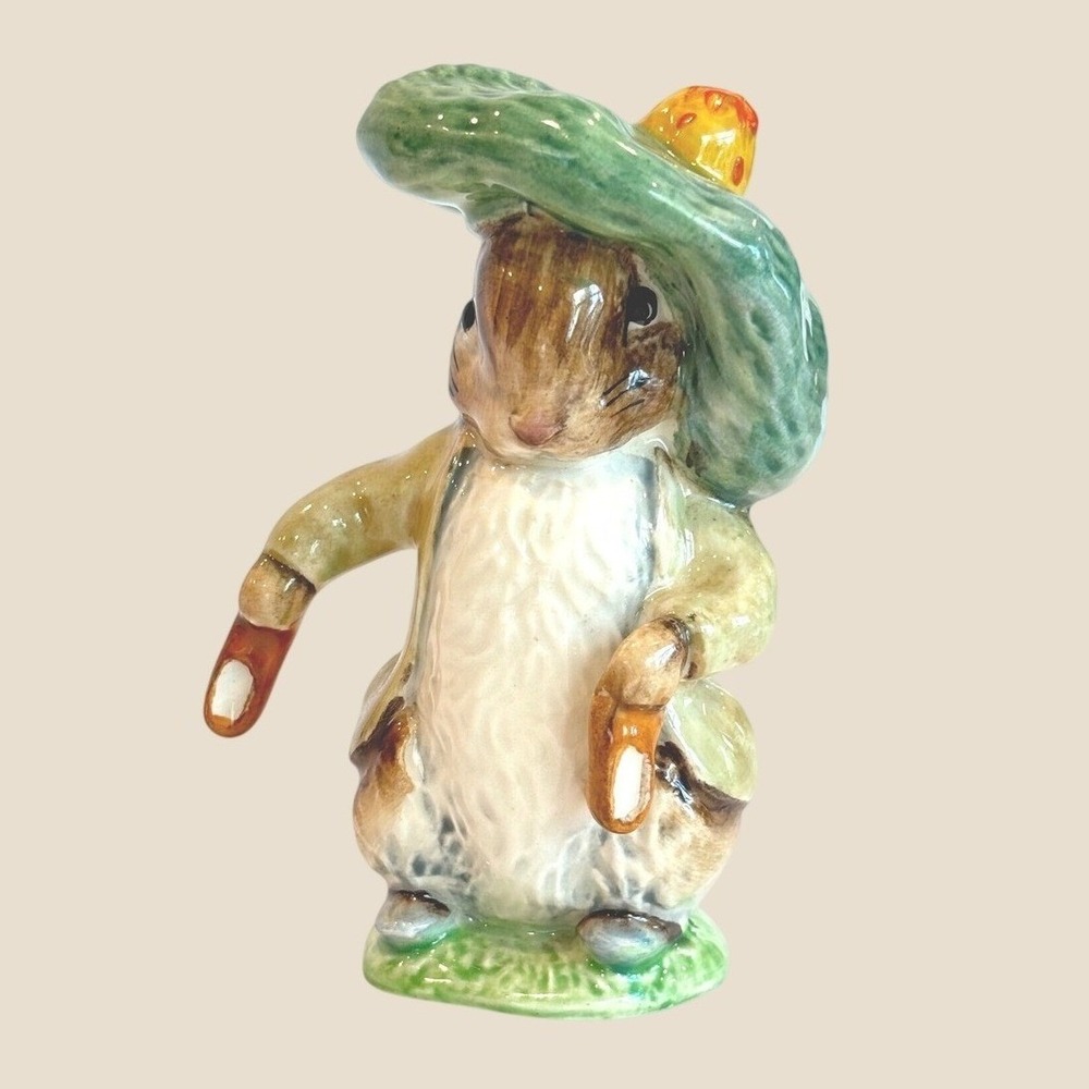 Vintage Beswick England Beatrix Potter Benjamin Bunny Porcelain Figurine 4" read